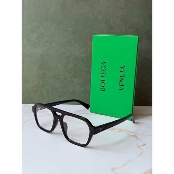 NEW Bottega Veneta BV1336OA Black Aviator Eyeglasses Frames main image 4